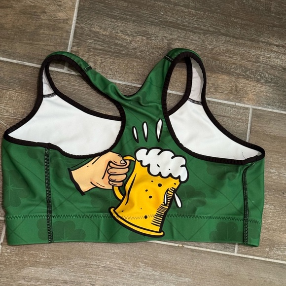 FiercePulse Cheers Green Sports Bra - Picture 6 of 9